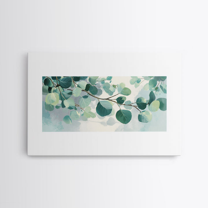 Spa Eucalyptus Branch Canvas Print, Bathroom Art, Wall Hanging, Bathroom Decor, Oil Painting, Spa, Modern Art, BAT-3x2-30