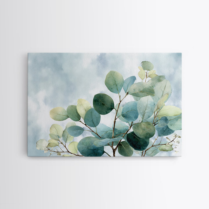 Spa Eucalyptus Branch Framed Canvas Print, Bathroom Art, Printable Wall Art, Bathroom Decor, Fine Art, Spa, Bathroom Wall Decor, BAT-3x2-6