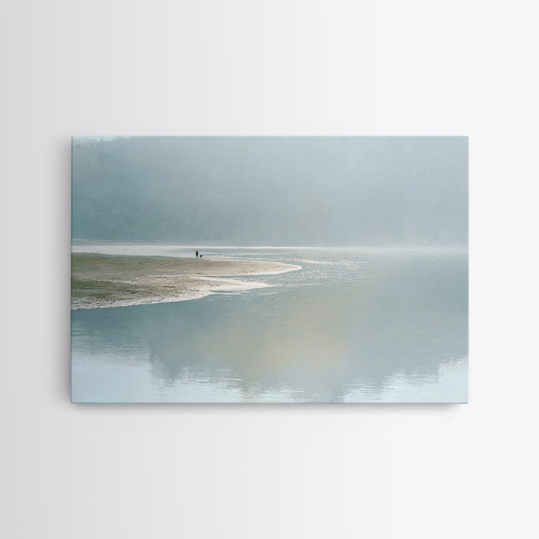 Misty Lake Scene Canvas Print, Bathroom Art, Canvas Wall Art, Bathroom Decor, Spa, Bathroom Wallpaper, Funny Bathroom Art, BAT-3x2-61