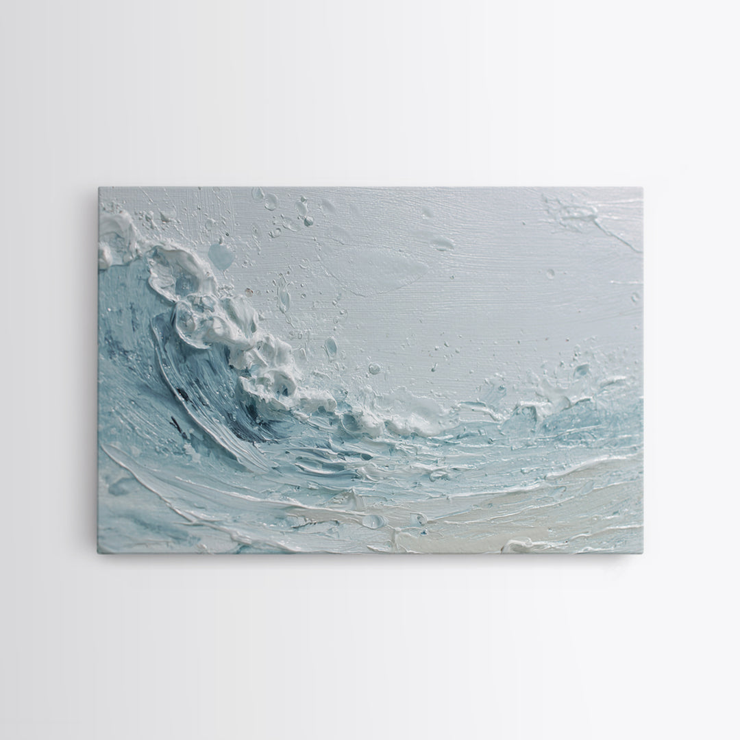 Calming Blue Ocean Wave Study Framed Canvas Print, Bathroom Art, Modern Art, Bathroom Decor, Fine Art, Spa, Statement Artwork, BAT-3x2-77