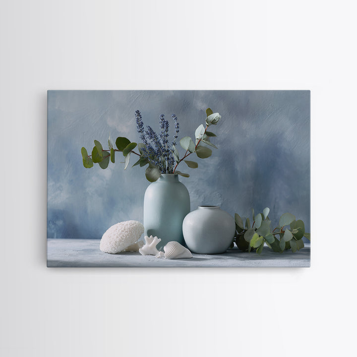 Lavender Sprigs in a Ceramic Vase Canvas Print, Bathroom Art, Funny Bathroom Art, Bathroom Decor, Fine Art, Spa, Art Print, BAT-3x2-88