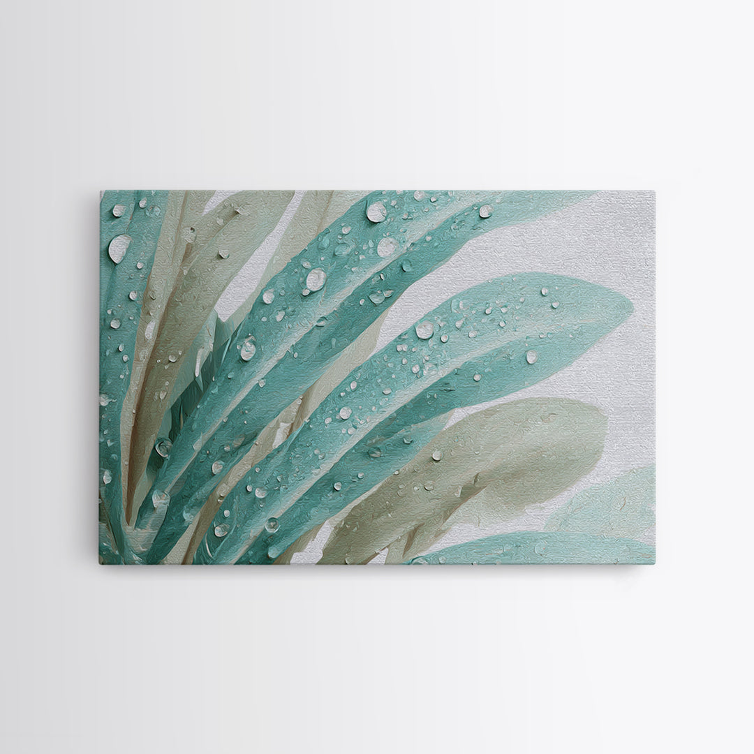Tropical Leaf Silhouette Framed Canvas Print, Bathroom Art, Canvas Wall Art, Bathroom Decor, Fine Art, Spa, Bathroom Wallpaper, BAT-3x2-90