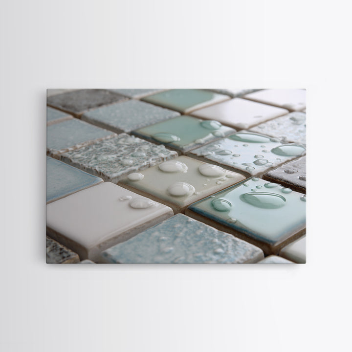 Clean Geometric Forms Framed Canvas Print, Bathroom Art, Bathroom Accessories, Bathroom Decor, Abstract Art, Spa, BAT-3x2-97