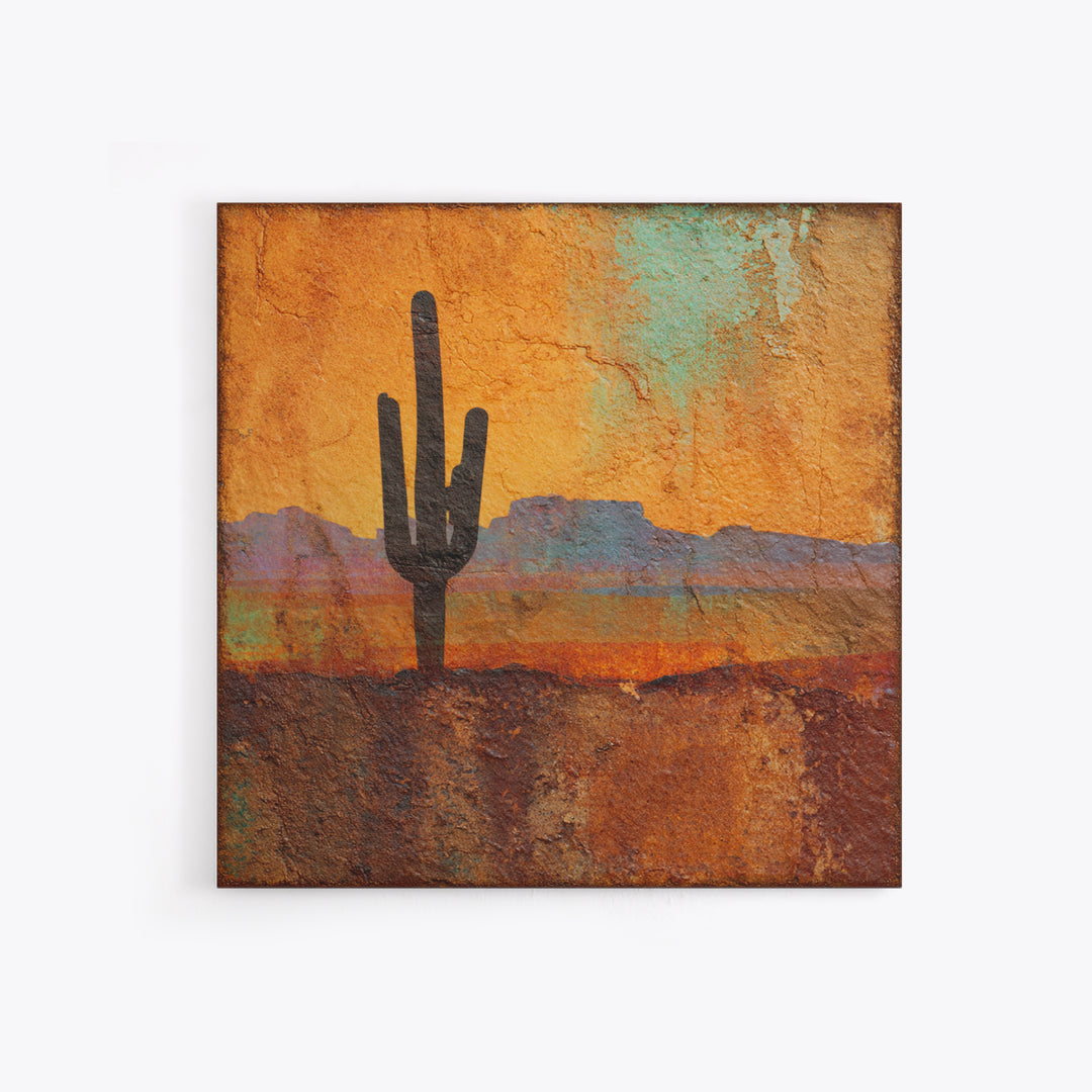 Monochrome Desert Cactus Silhouette Framed Canvas Print, Black and White Art, Neutral Decor, Living Room Decor, Oil Painting, BAW-1x1-21