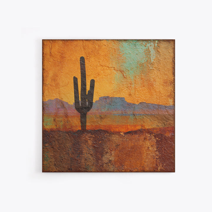 Monochrome Desert Cactus Silhouette Framed Canvas Print, Black and White Art, Neutral Decor, Living Room Decor, Oil Painting, BAW-1x1-21