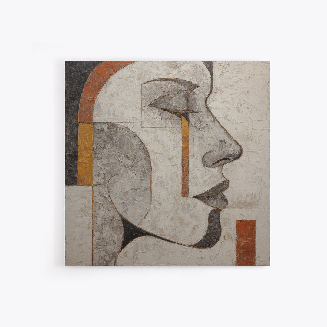 Monochrome Female Profile Canvas Print, Black and White Art, Room Decor, Living Room Decor, Abstract Art, Monochrome, BAW-1x1-25