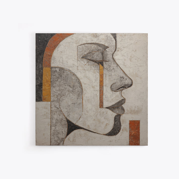 Monochrome Female Profile Canvas Print, Black and White Art, Room Decor, Living Room Decor, Abstract Art, Monochrome, BAW-1x1-25