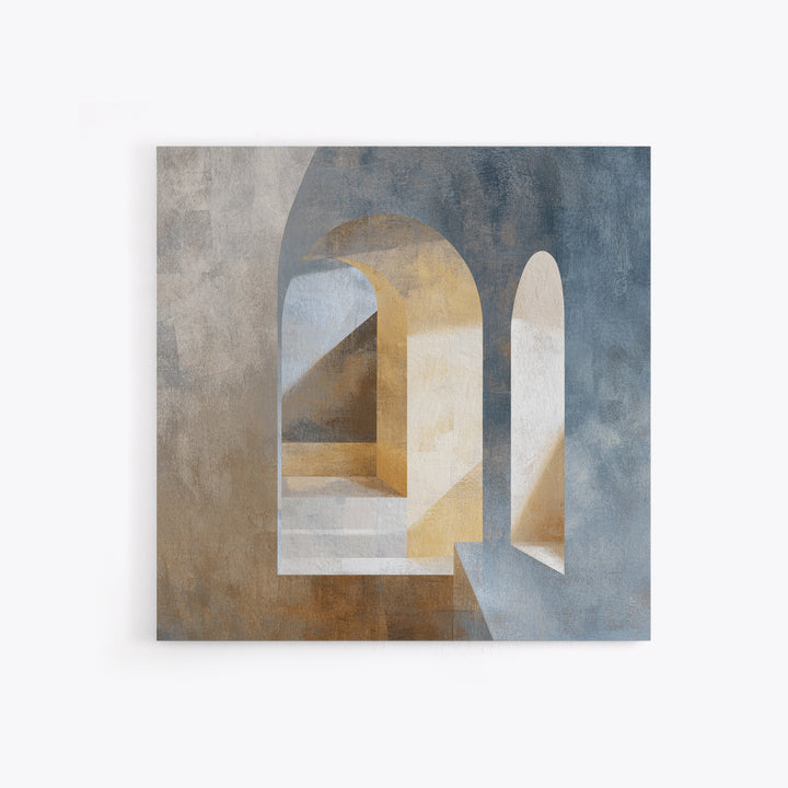 High Contrast Architectural Arches and Shadows Canvas Print, Black and White Art, Mid Century Modern, Living Room Decor, BAW-1x1-3
