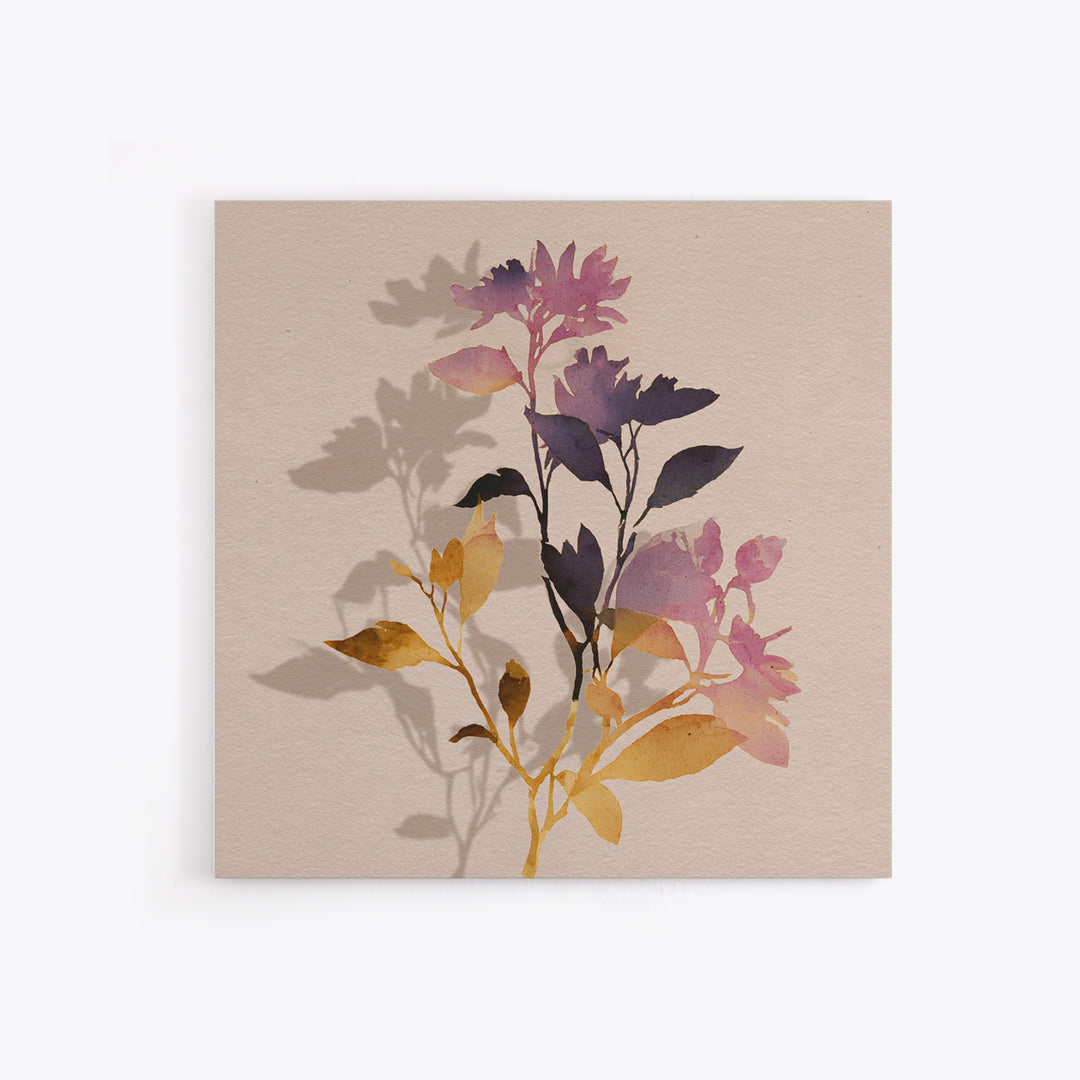 Minimal Botanical Branch Canvas Print, Black and White Art, Modern Art, Living Room Decor, Watercolor Art, Monochrome, BAW-1x1-30
