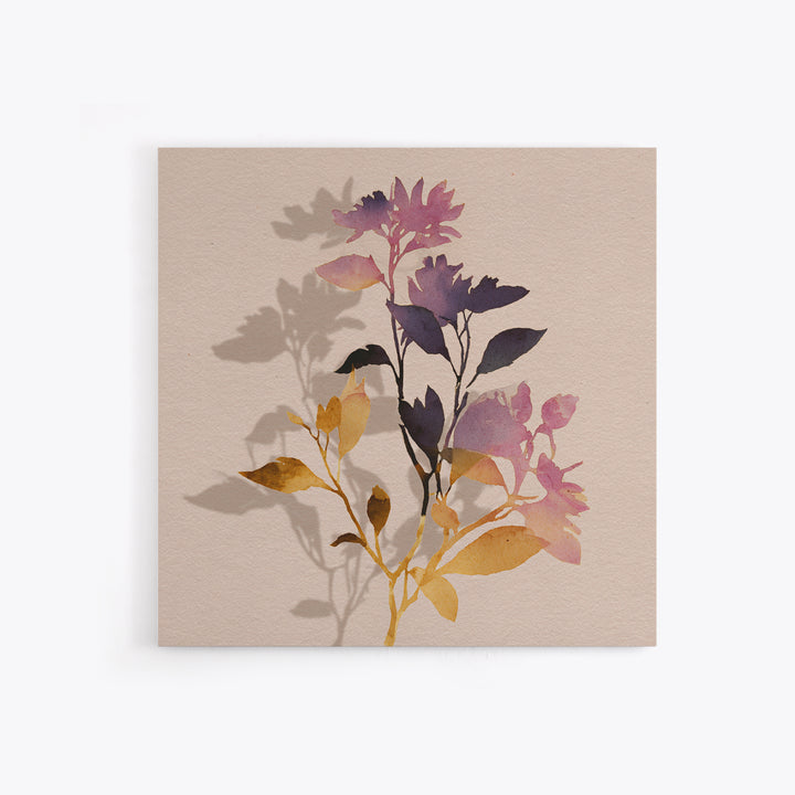 Minimal Botanical Branch Canvas Print, Black and White Art, Modern Art, Living Room Decor, Watercolor Art, Monochrome, BAW-1x1-30