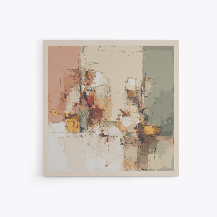 Minimal Face Pair Drawn Framed Canvas Print, Black and White Art, Gallery Decor, Living Room Decor, Fine Art, Monochrome, BAW-1x1-38