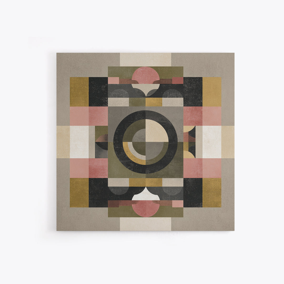 Geometric Bauhaus Grayscale Shapes Framed Canvas Print, Black and White Art, Set of 3 Prints, Living Room Decor, Monochrome, BAW-1x1-42