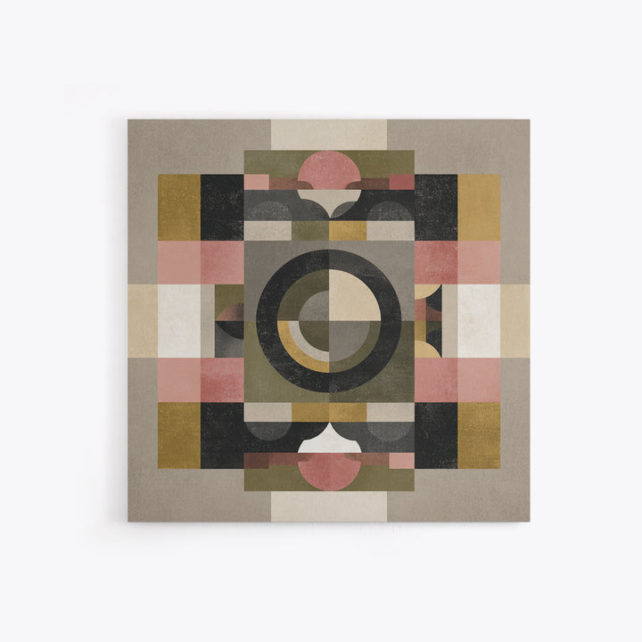 Geometric Bauhaus Grayscale Shapes Framed Canvas Print, Black and White Art, Set of 3 Prints, Living Room Decor, Monochrome, BAW-1x1-42