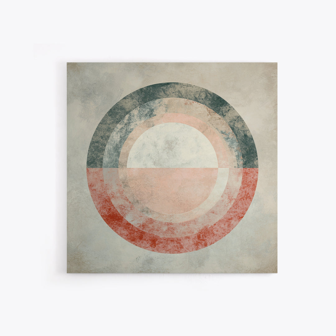 Large Circle and Line Abstract Framed Canvas Print, Black and White Art, Wall Decor, Living Room Decor, Fine Art, Monochrome, BAW-1x1-48