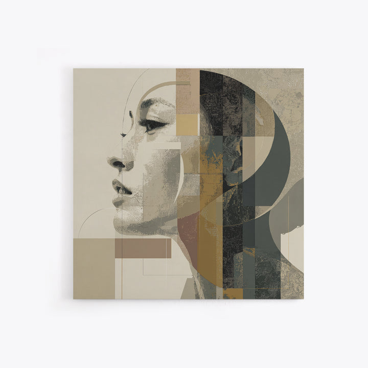 Monochrome Female Profile Canvas Print, Black and White Art, Room Decor, Living Room Decor, Abstract Art, Monochrome, BAW-1x1-49
