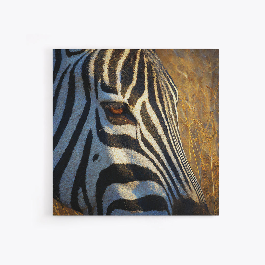 Zebra Stripe Closeup as Graphic Abstraction Framed Canvas Print, Black and White Art, Art Print, Living Room Decor, Monochrome, BAW-1x1-8