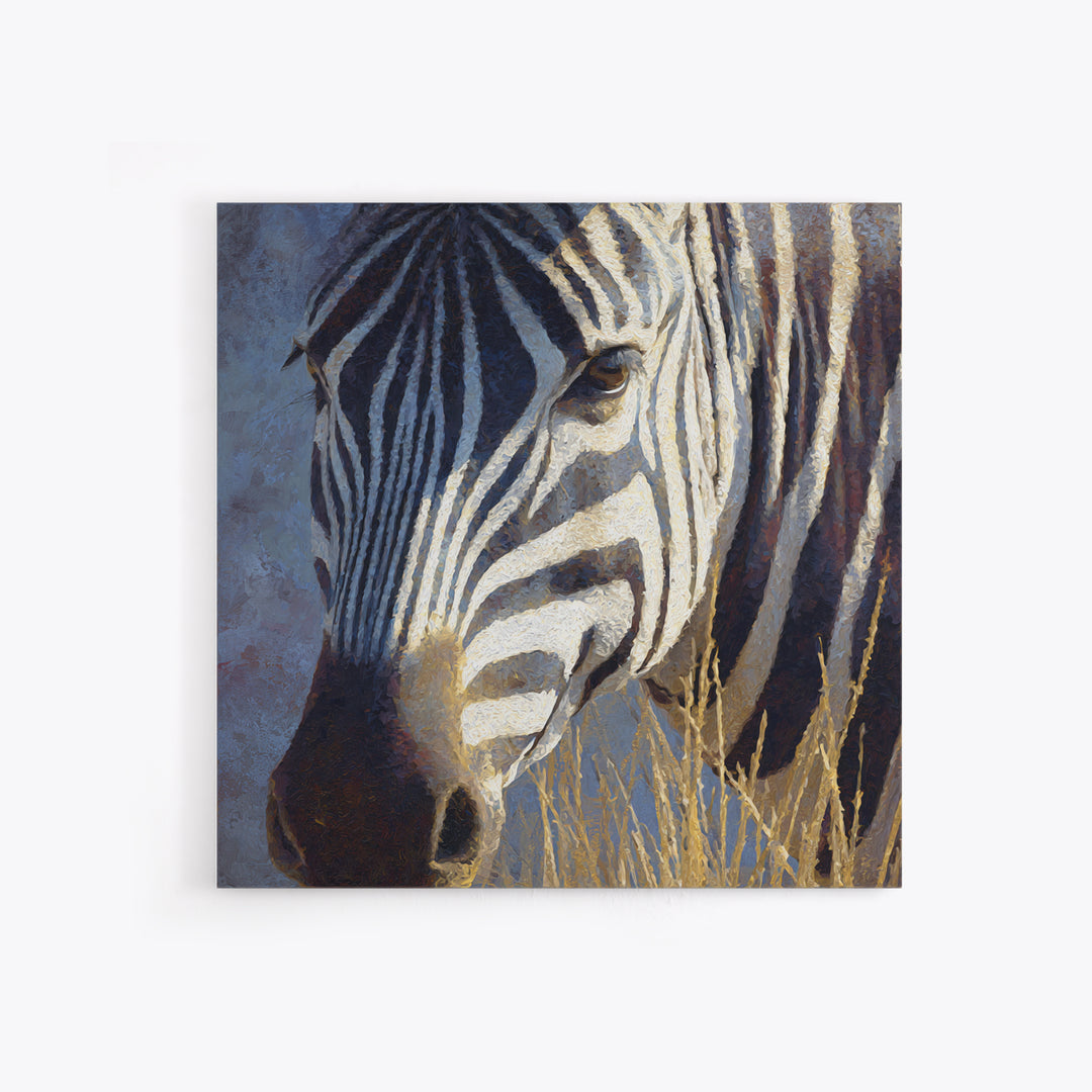 Zebra Stripe Closeup as Graphic Abstraction Canvas Print, Black and White Art, Fine Art Print, Living Room Decor, Monochrome, BAW-1x1-80