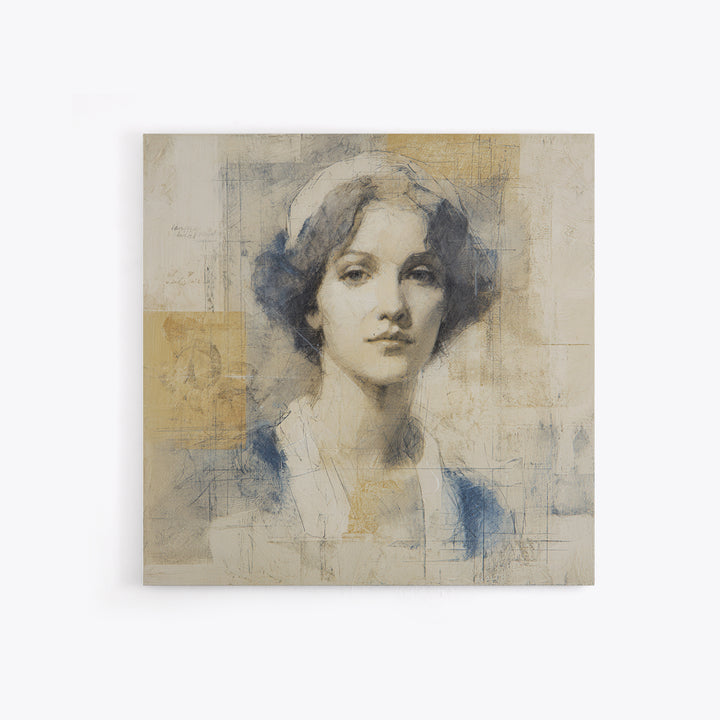 Classic Nude Figure Sketch Canvas Print, Black and White Art, Wall Decor, Living Room Decor, Fine Art, Monochrome, Abstract Art, BAW-1x1-81