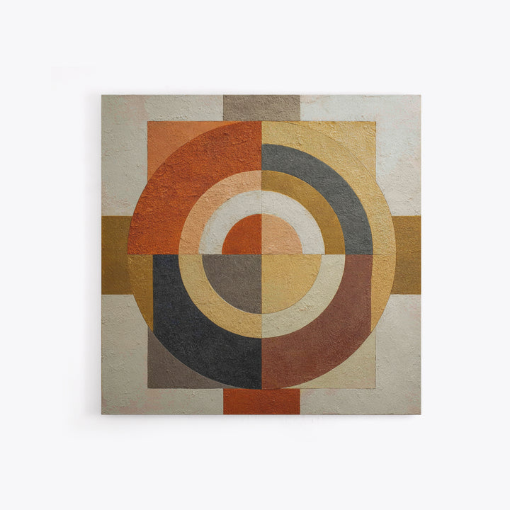 Geometric Bauhaus Grayscale Shapes Canvas Print, Black and White Art, Neutral Decor, Living Room Decor, Fine Art, Monochrome, BAW-1x1-90