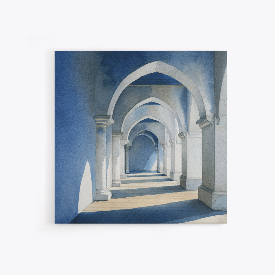 High Contrast Architectural Arches and Shadows Canvas Print, Black and White Art, Wall Decor, Living Room Decor, Monochrome, BAW-1x1-99