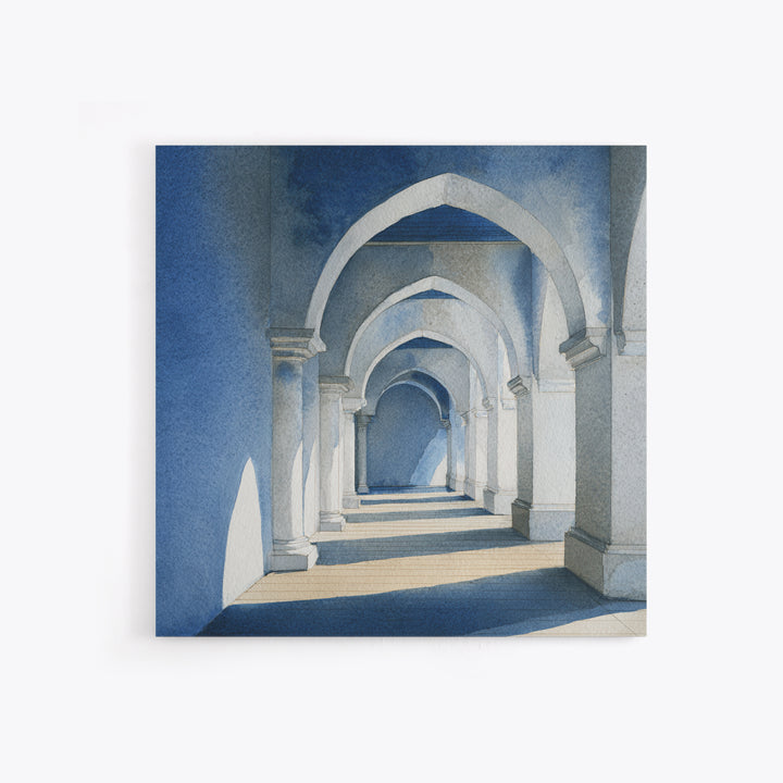 High Contrast Architectural Arches and Shadows Canvas Print, Black and White Art, Wall Decor, Living Room Decor, Monochrome, BAW-1x1-99