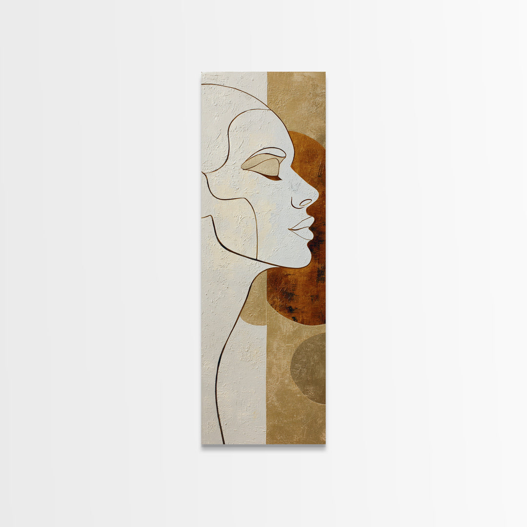 Monochrome Female Profile Canvas Print, Black and White Art, Minimalist Decor, Living Room Decor, Fine Art, Monochrome, BAW-1x3-13