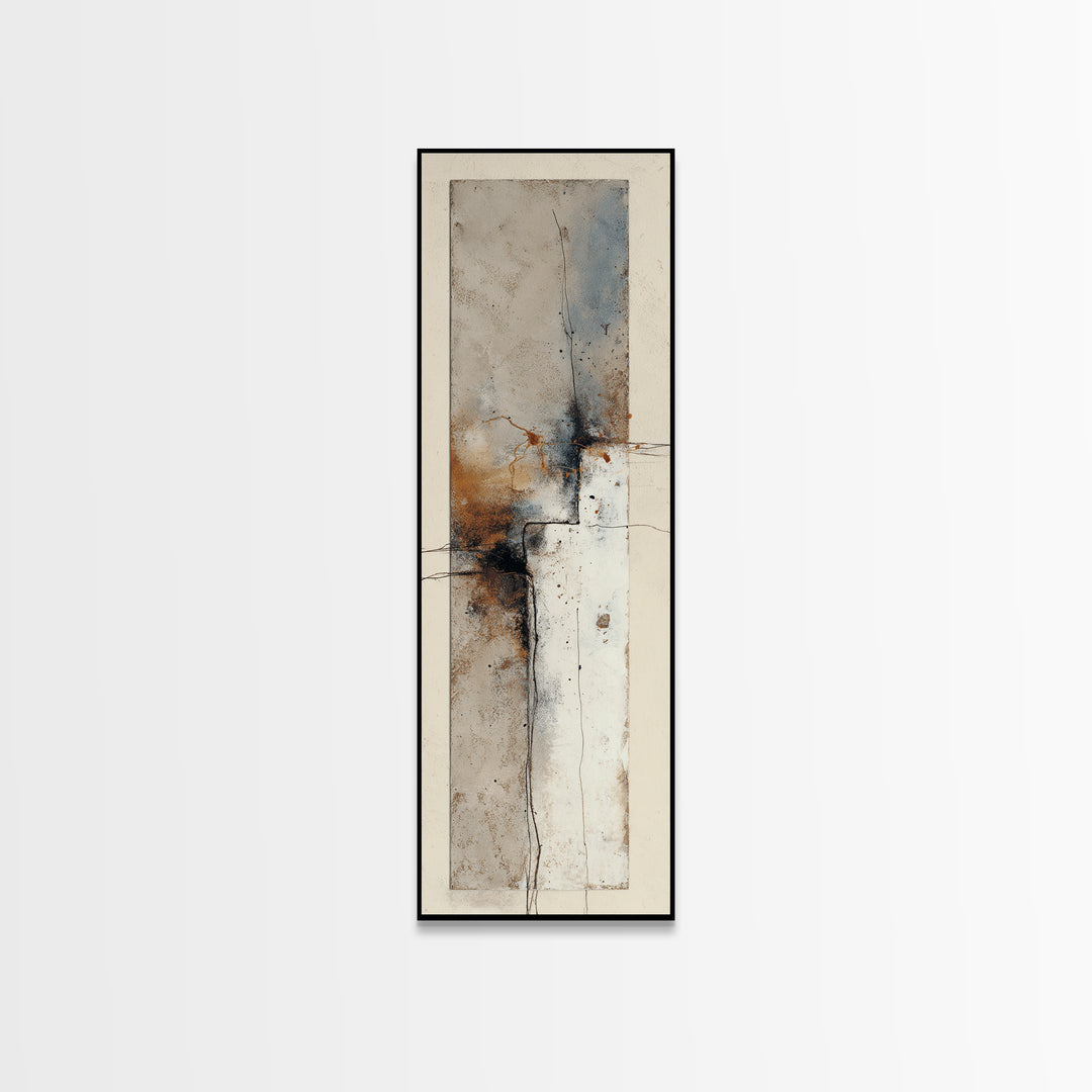 Minimal Face Pair Drawn Framed Canvas Print, Black and White Art, Fine Art Print, Living Room Decor, Oil Painting, Monochrome, BAW-1x3-50