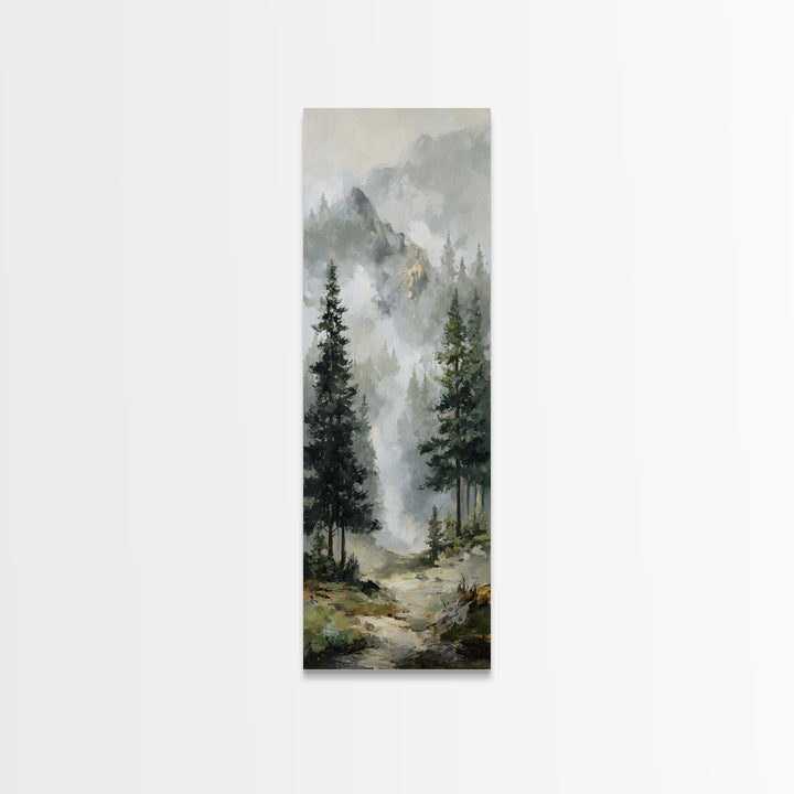 Misty Bridge Landscape Canvas Print, Black and White Art, Modern Wall Art, Living Room Decor, Monochrome, Fine Art Print, BAW-1x3-55