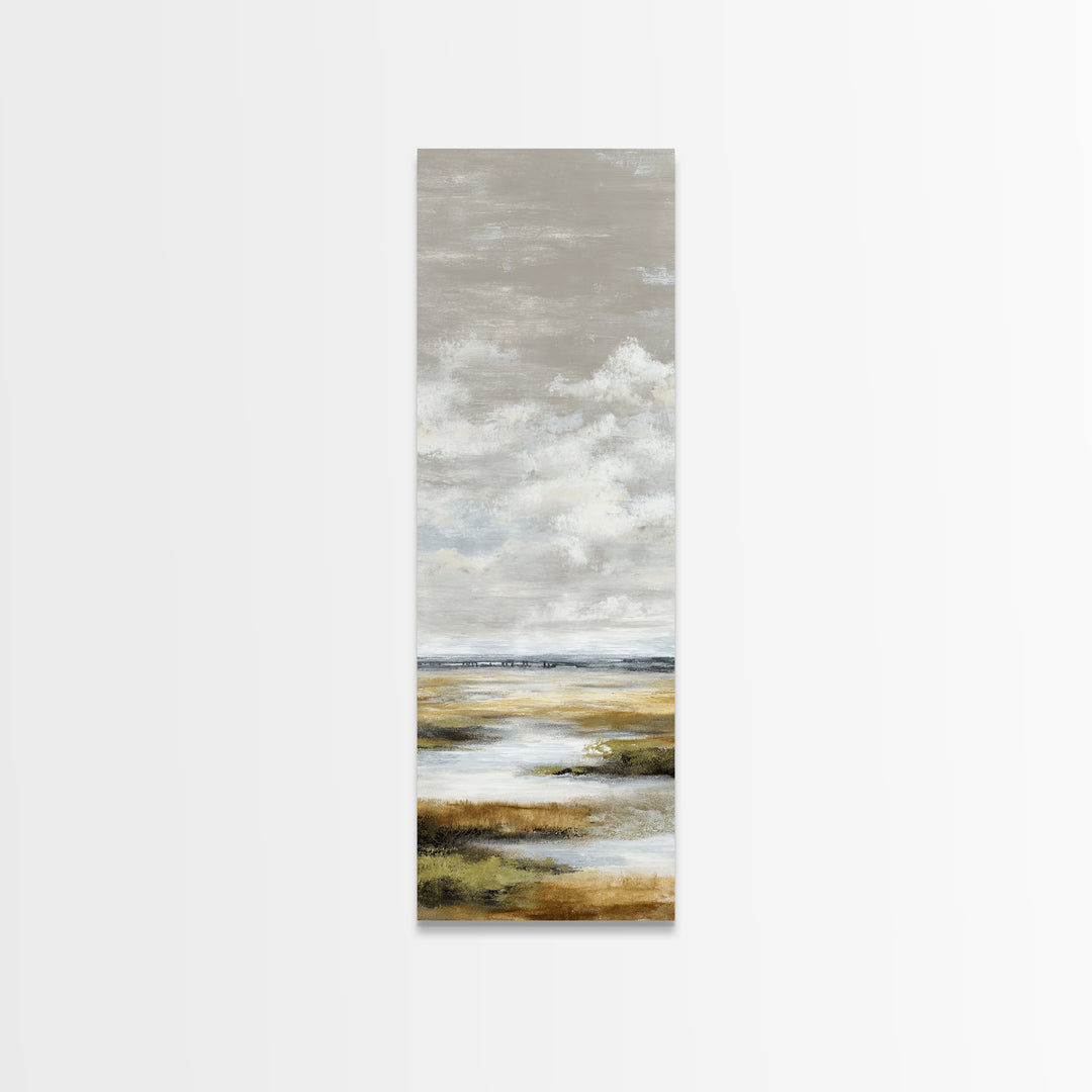 Misty Bridge Landscape Canvas Print, Black and White Art, Printable, Living Room Decor, Monochrome, Living Room Wall Art, BAW-1x3-7