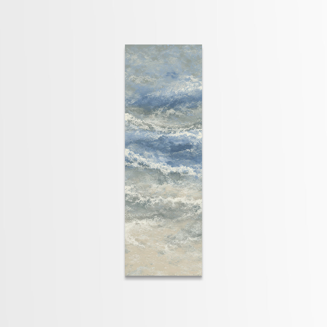 Stormy Ocean Wave Framed Canvas Print, Black and White Art, Modern Decor, Living Room Decor, Fine Art, Monochrome, Wall Decor, BAW-1x3-70