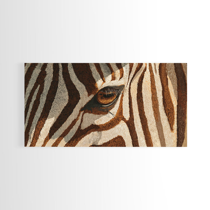 Zebra Stripe Closeup as Graphic Abstraction Canvas Print, Black and White Art, Canvas Print, Living Room Decor, Monochrome, BAW-2x1-100