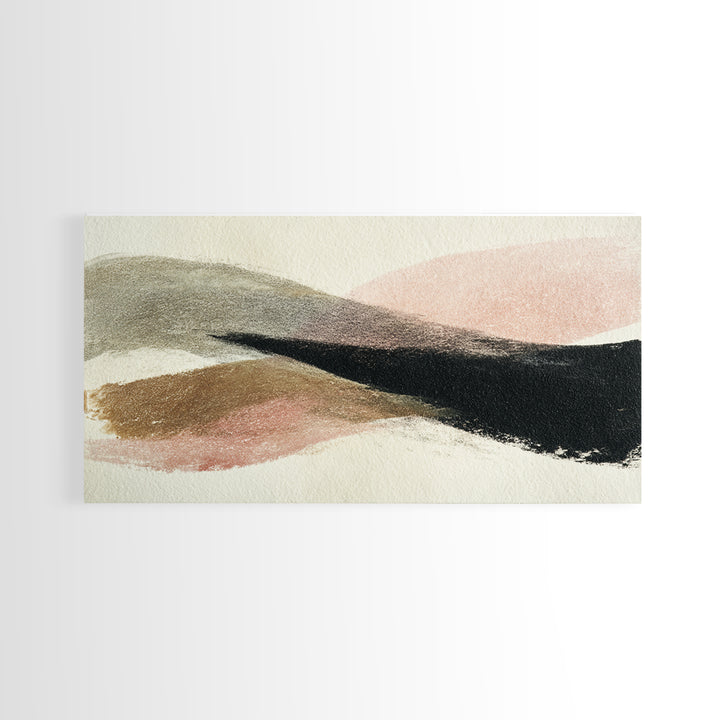 Abstract Charcoal Gestures on White Paper Canvas Print, Black and White Art, Minimalist Decor, Living Room Decor, Monochrome, BAW-2x1-24