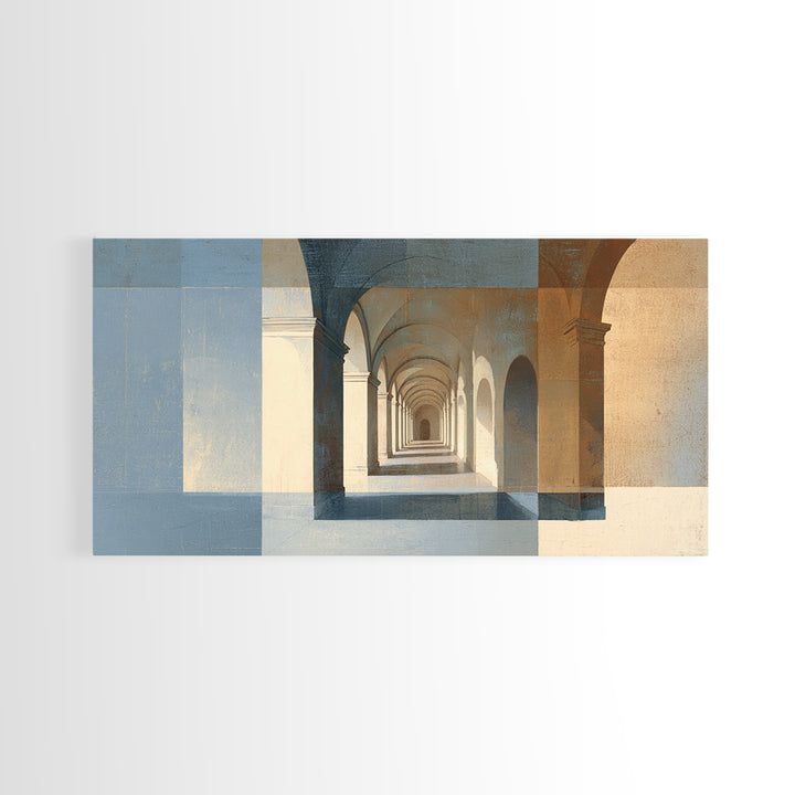 High Contrast Architectural Arches and Shadows Canvas Print, Black and White Art, Original Art, Living Room Decor, Monochrome, BAW-2x1-47