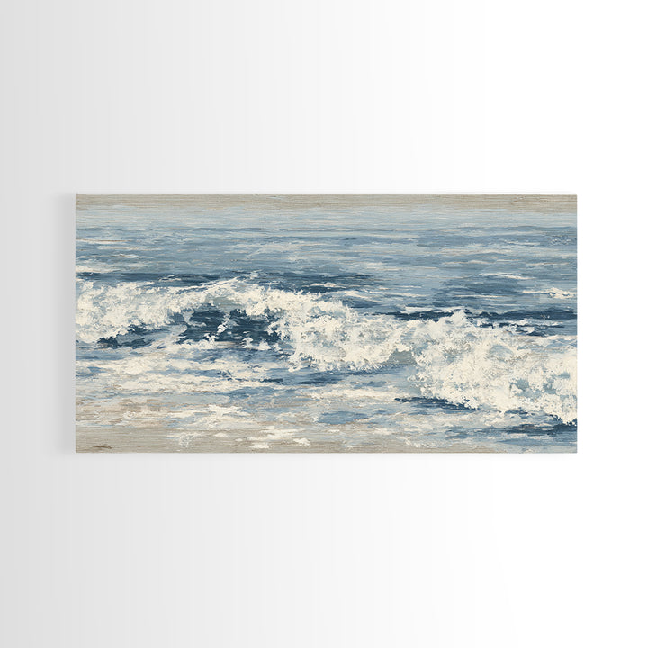 Stormy Ocean Wave Canvas Print, Black and White Art, Digital Prints, Living Room Decor, Fine Art, Monochrome, Wood Wall Art, BAW-2x1-54