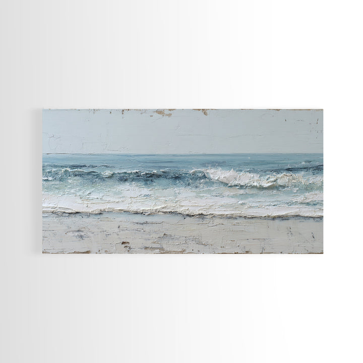 Stormy Ocean Wave Canvas Print, Black and White Art, Digital Prints, Living Room Decor, Fine Art, Monochrome, Wood Wall Art, BAW-2x1-78