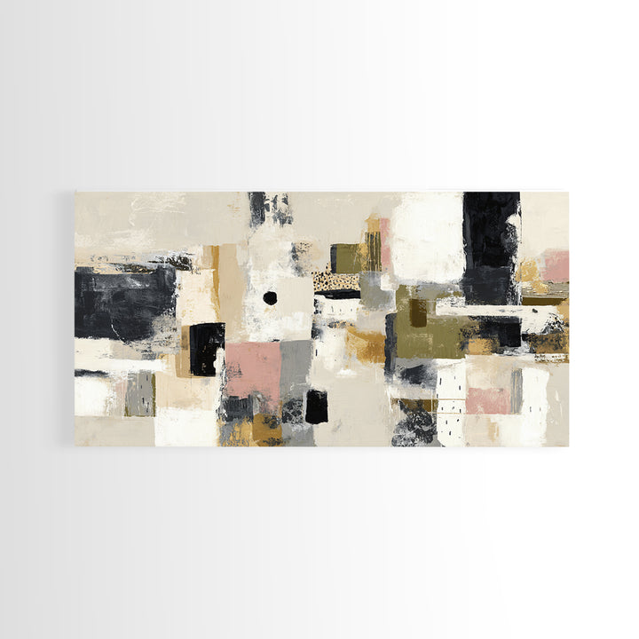 Abstract Marble Texture Framed Canvas Print, Black and White Art, Wall Decor, Living Room Decor, Fine Art, Monochrome, BAW-2x1-83
