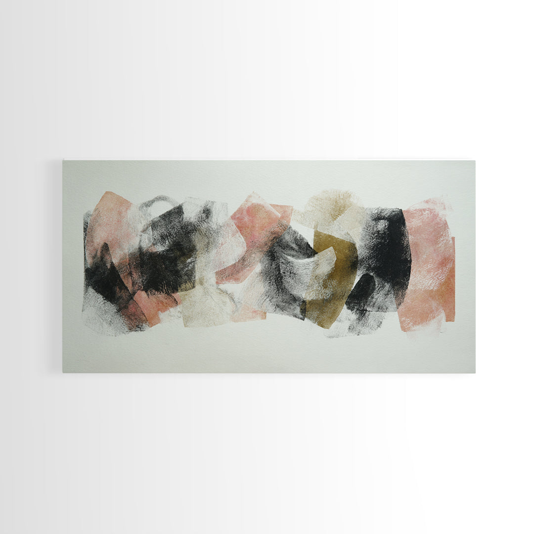 Abstract Charcoal Gestures on White Paper Canvas Print, Black and White Art, Modern Wall Art, Living Room Decor, Monochrome, BAW-2x1-96
