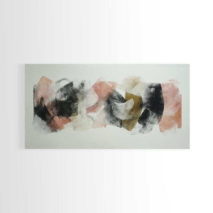 Abstract Charcoal Gestures on White Paper Canvas Print, Black and White Art, Modern Wall Art, Living Room Decor, Monochrome, BAW-2x1-96
