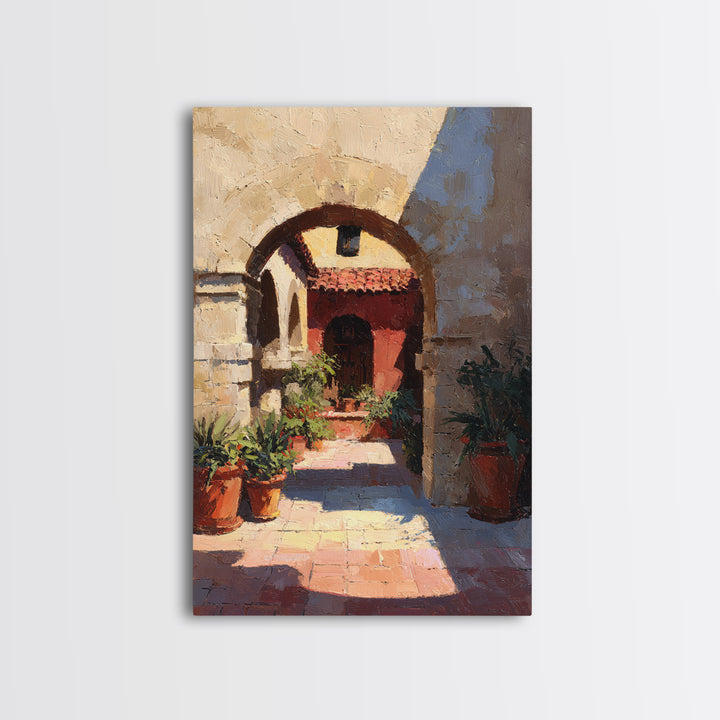 High Contrast Architectural Arches and Shadows Canvas Print, Black and White Art, Living Room Decor, Monochrome, BAW-2x3-11