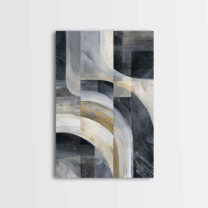 Abstract Marble Texture Canvas Print, Black and White Art, Print, Living Room Decor, Abstract Art, Monochrome, Printable Art, BAW-2x3-23