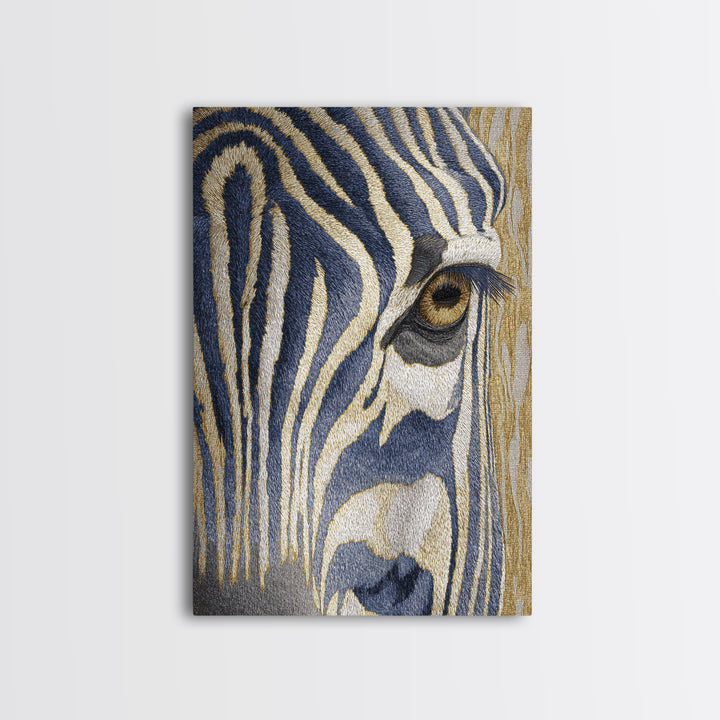 Zebra Stripe Closeup as Graphic Abstraction Canvas Print, Black and White Art, Contemporary Art, Living Room Decor, Monochrome, BAW-2x3-40