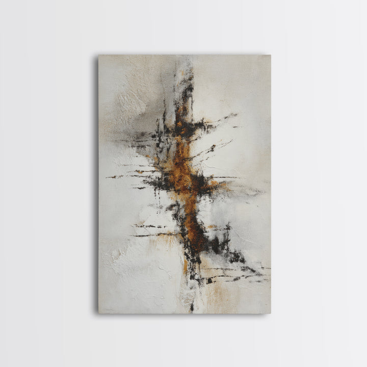 Abstract Charcoal Gestures on White Paper Canvas Print, Black and White Art, Printable, Living Room Decor, Monochrome, BAW-2x3-60