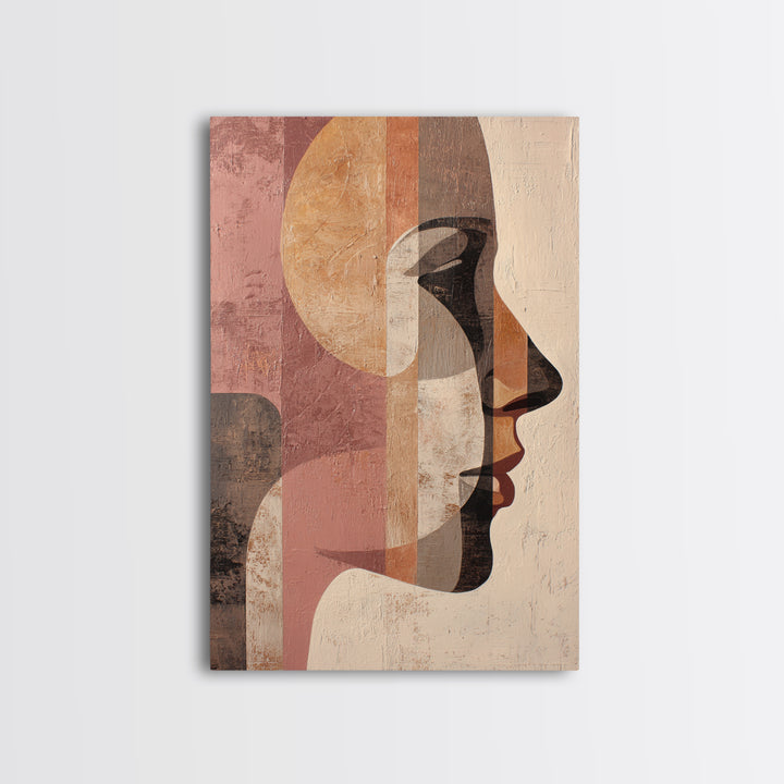 Monochrome Female Profile Canvas Print, Black and White Art, Modern Wall Art, Living Room Decor, Fine Art, Monochrome, BAW-2x3-81
