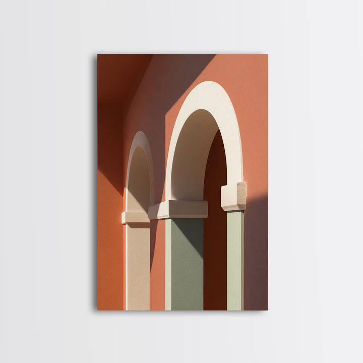 High Contrast Architectural Arches and Shadows Canvas Print, Black and White Art, Set of 3 Prints, Living Room Decor, BAW-2x3-83