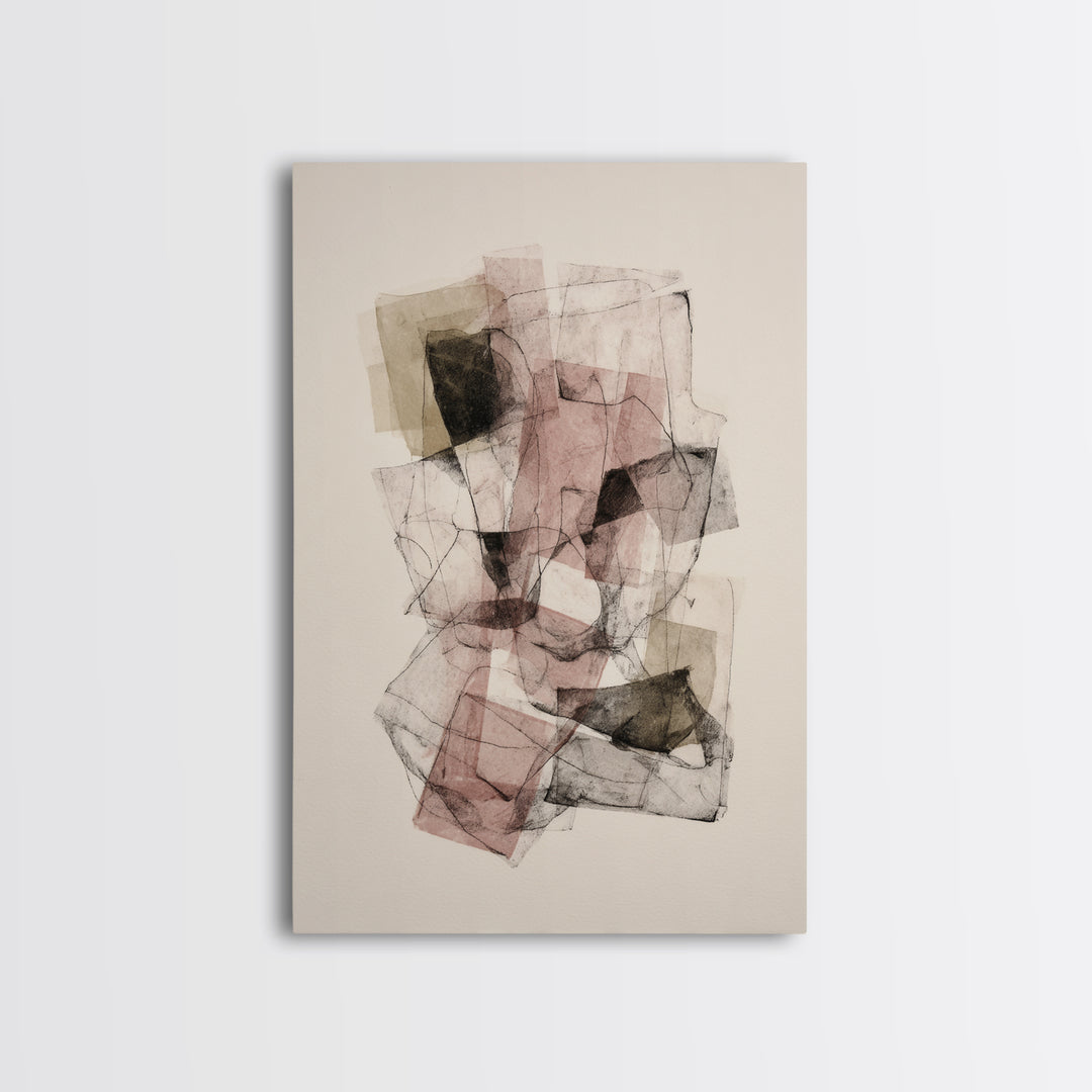 Abstract Charcoal Gestures on White Paper Canvas Print, Black and White Art, Modern Decor, Living Room Decor, Monochrome, BAW-2x3-84