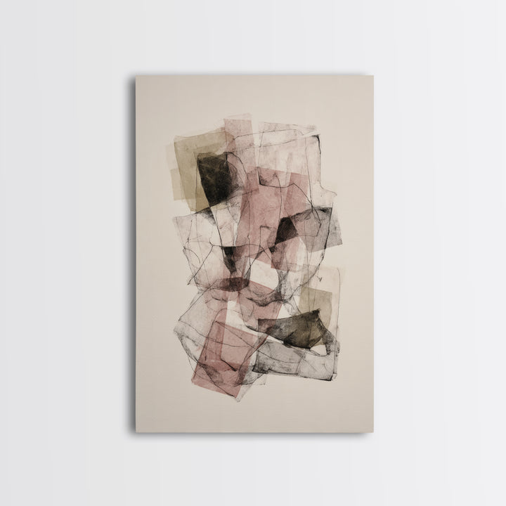 Abstract Charcoal Gestures on White Paper Canvas Print, Black and White Art, Modern Decor, Living Room Decor, Monochrome, BAW-2x3-84