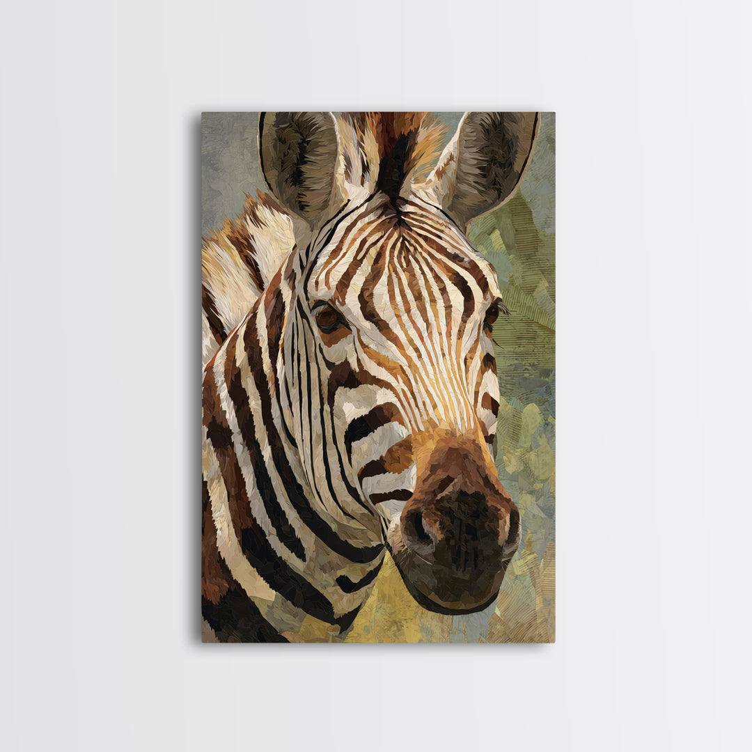 Zebra Stripe Closeup as Graphic Abstraction Canvas Print, Black and White Art, Wood Wall Art, Living Room Decor, Monochrome, BAW-2x3-88