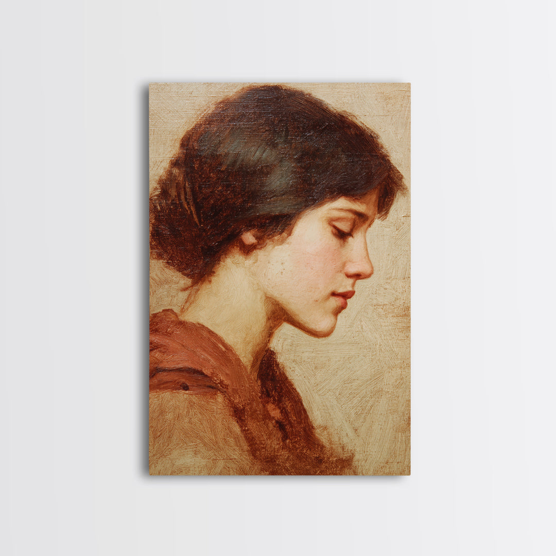 Classic Nude Figure Sketch Framed Canvas Print, Black and White Art, Living Room Wall Art, Living Room Decor, Monochrome, BAW-2x3-89