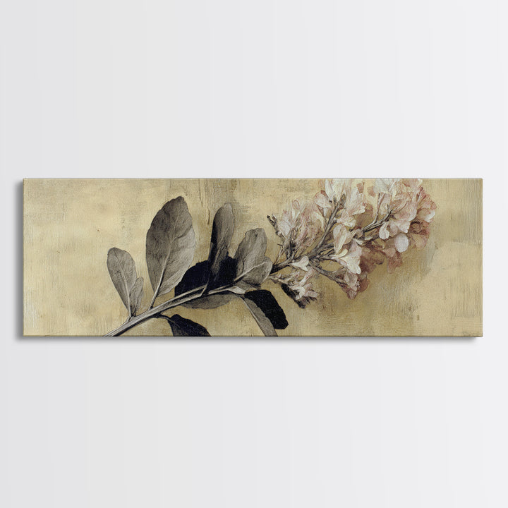 Black and White Botanical Specimen Plate Canvas Print, Black and White Art, Gallery Decor, Living Room Decor, Monochrome, BAW-3x1-15