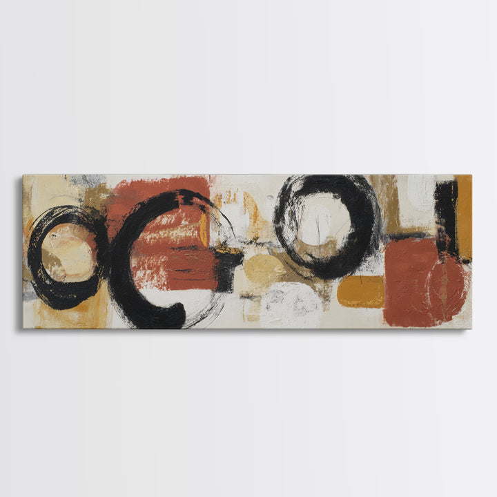 Abstract Charcoal Gestures on White Paper Canvas Print, Black and White Art, Modern Decor, Living Room Decor, Monochrome, BAW-3x1-44